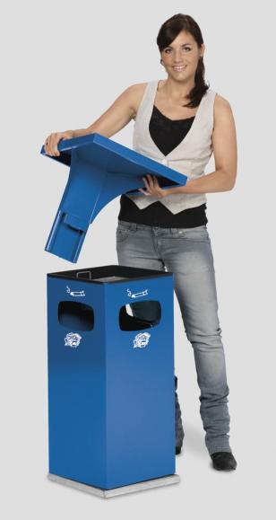 As-afvalbak met regendak gentiaanblauw RAL 5010 | 72,00