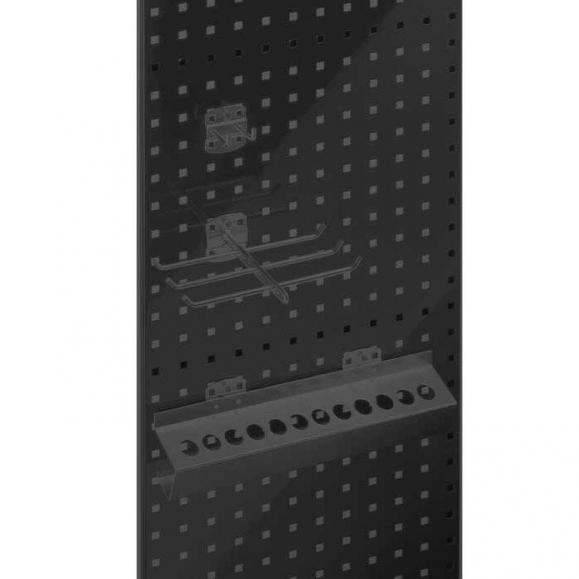 Systeem RASTERPLAN geperforeerde platen zwart RAL 9005 | 1500