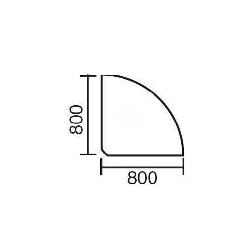 Verbindingsblad BASE LINE esdoorndecor | 90° hoek 1/4 circel