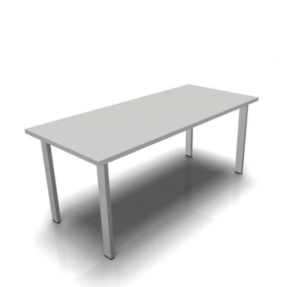 Conferentietafel DELTA-ORBIS lichtgrijs | 1600 | rechthoekig, 4 zitplaatsen | aluzilver RAL 9006