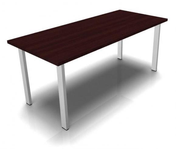 Conferentietafel DELTA-ORBIS wenge | 1600 | rechthoekig, 4 zitplaatsen | aluzilver RAL 9006