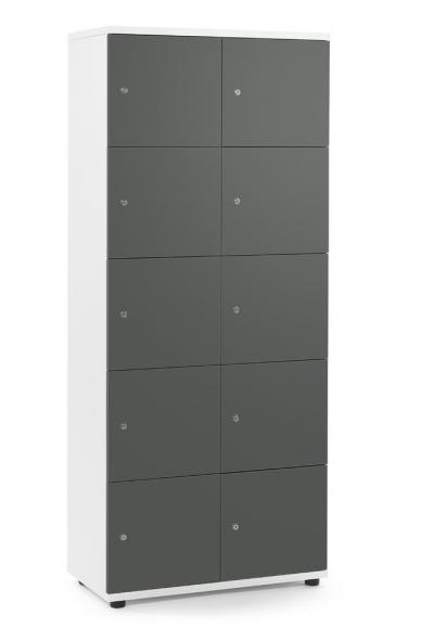 Lockers OFFICE-LINE grijs | zonder postsleuf | glans | wit | cilinderslot met wisselcilinder