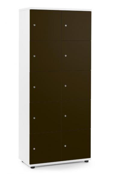 Lockers OFFICE-LINE bruin | zonder postsleuf | glans | wit | cilinderslot met wisselcilinder