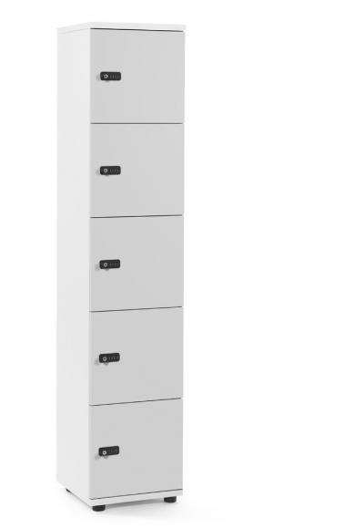 Lockers OFFICE-LINE lichtgrijs | zonder postsleuf | melamin | wit | mechanisch cijfer-/combinatieslot