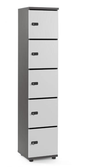 Lockers OFFICE-LINE lichtgrijs | met postsleuf | melamin | antraciet | mechanisch cijfer-/combinatieslot