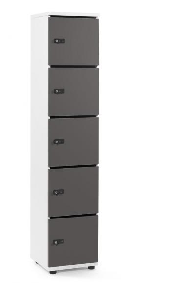 Lockers OFFICE-LINE antraciet | met postsleuf | melamin | wit | mechanisch cijfer-/combinatieslot