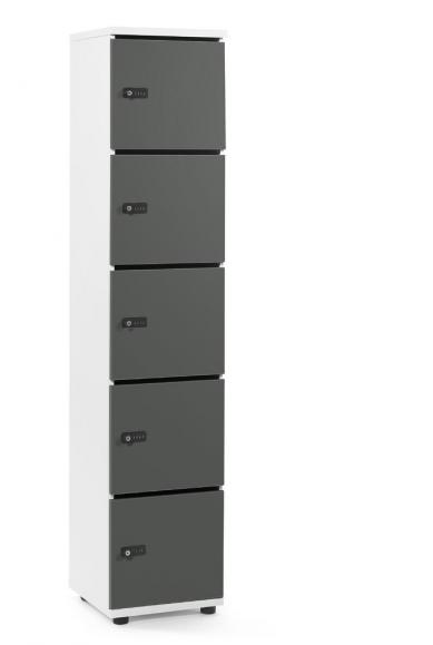 Lockers OFFICE-LINE grijs | met postsleuf | glans | wit | mechanisch cijfer-/combinatieslot