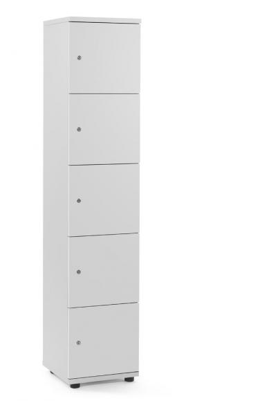 Lockers OFFICE-LINE lichtgrijs | zonder postsleuf | melamin | lichtgrijs | cilinderslot met wisselcilinder