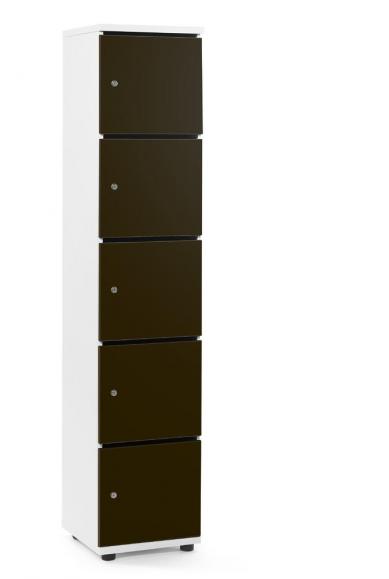 Lockers OFFICE-LINE bruin | met postsleuf | glans | wit | cilinderslot met wisselcilinder