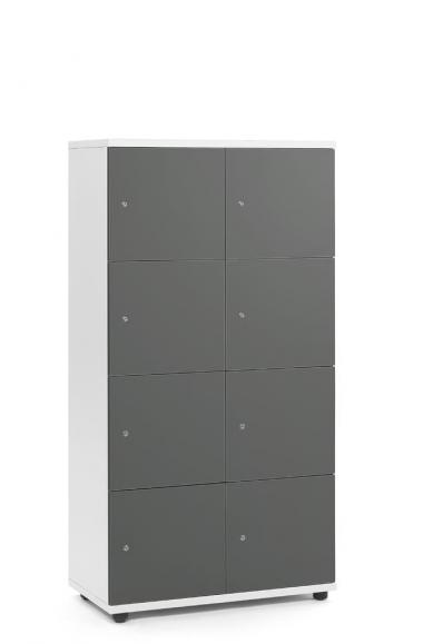 Lockers OFFICE-LINE grijs | zonder postsleuf | glans | wit | cilinderslot met wisselcilinder