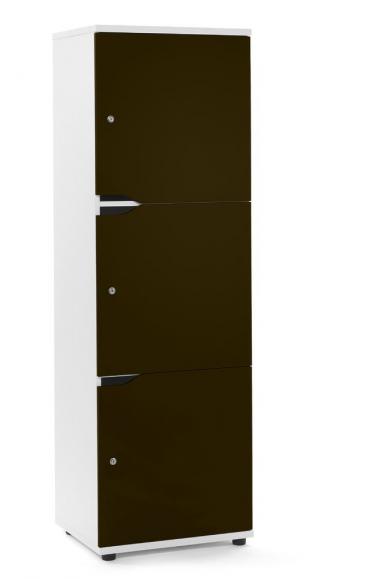Lockers OFFICE-LINE bruin | glans | wit | cilinderslot met wisselcilinder