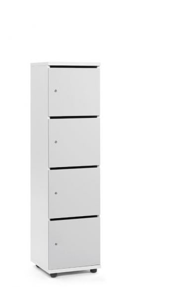 Lockers OFFICE-LINE lichtgrijs | met postsleuf | melamin | wit | cilinderslot met wisselcilinder