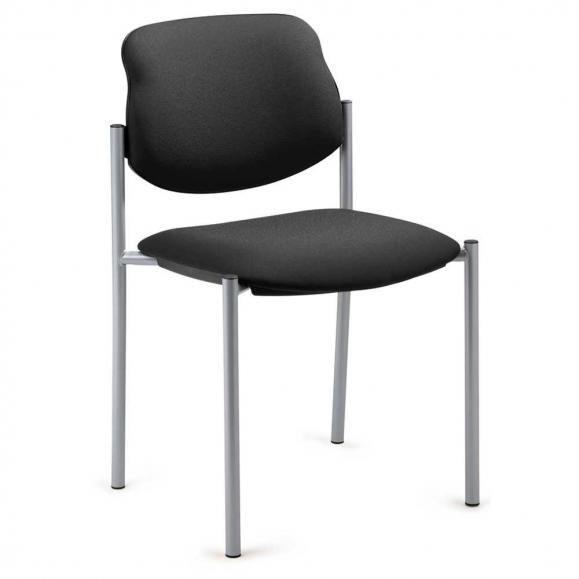 Bezoekersstoel FLORA zwart | zonder armleggers | aluzilver
