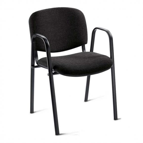 Bezoekersstoel ISO met armleggers zwart | zwart