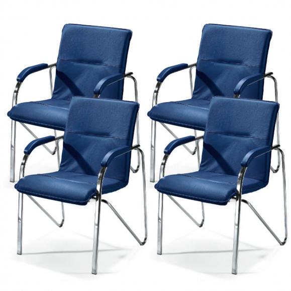 Set van 4 bezoekersstoelen ARKAS blauw