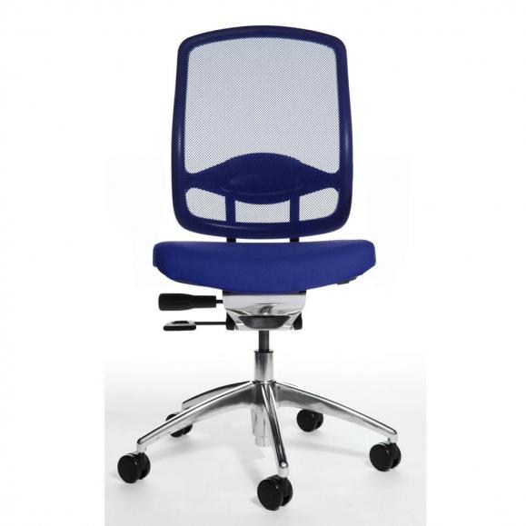 Bureaustoel MATTEGO zonder armleggers blauw/blauw | zonder armleggers (optioneel) | aluminium gepolijst | zonder hoofdsteun