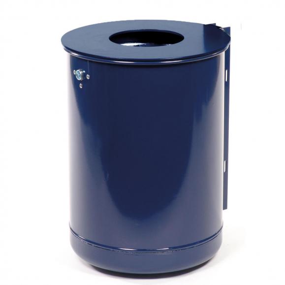 Ronde afvalbak met stabiel schijfdeksel kobaltblauw RAL 5013 | afvalbak | 35,00