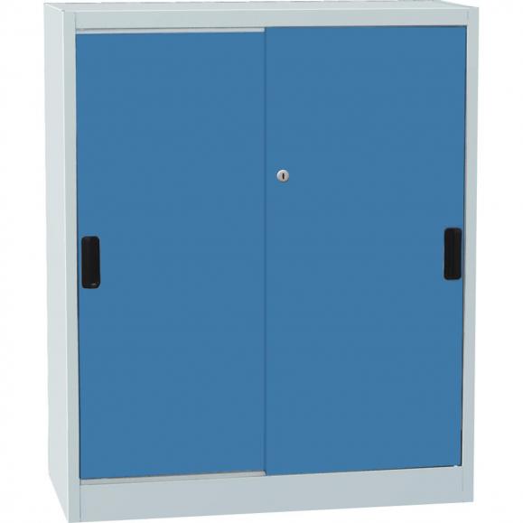 Materiaalkast met schuifdeuren DELTA lichtblauw RAL 5012 | 1150 | 950