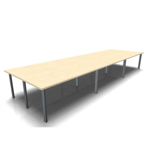 Conferentietafel DELTA-ORBIS esdoorndecor | 4800 | rechthoekig, 16 zitplaatsen | donkergrijs RAL 7012