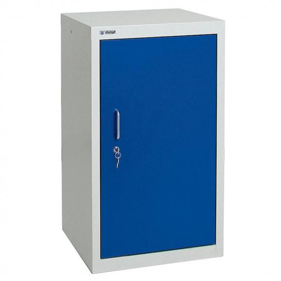 Milieukast met gesloten kastdeuren B1 gentiaanblauw RAL 5010 | 900 | 500 | 2 opvangkuipen | Bügelgriff