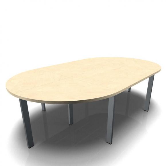Conferentietafel DELTA-ORBIS esdoorndecor | 3200 | ovaal, 8 zitplaatsen | donkergrijs RAL 7012
