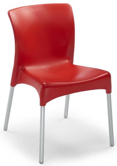 Kunststof stoel IBIZA - zonder armleggers rood | zonder armleggers