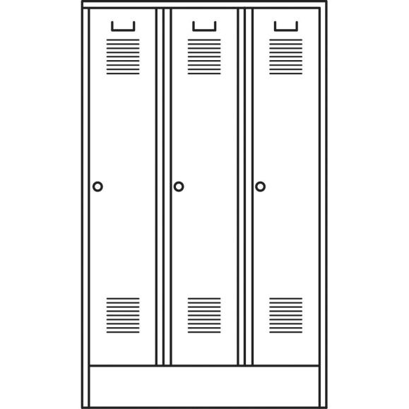 Garderobekasten voor basisscholen, verkeersgeel RAL 1023 | voor basisscholen, hoogte 1500 mm | 3 | cilinderslot