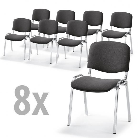 8 Bezoekersstoelen ISO in SET, 3 ondersteelkleur 