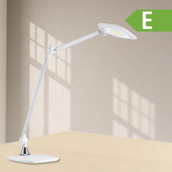 LED bureaulamp in aluminium, wit wit