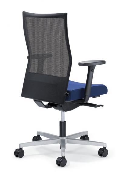Bureaustoel winSIT NET zonder armleggers zwart/blauw | zitdiepteverstelling, synchroonmechanisme | aluzilver
