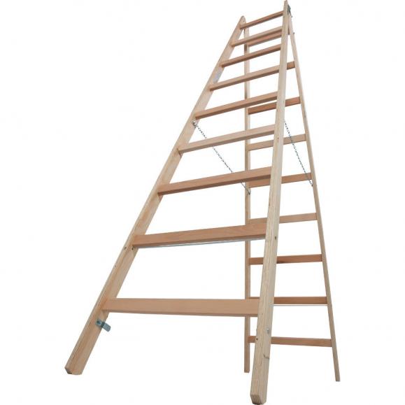 Houten dubbele ladder Stabilo 