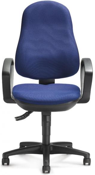 Bureaustoel COMFORT I met armleggers blauw | vaste armleggers | polyamide zwart