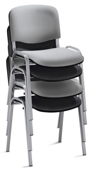 Bezoekersstoel ISO zwart | aluzilver