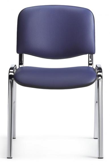 Bezoekersstoel ISO blauw | verchroomd