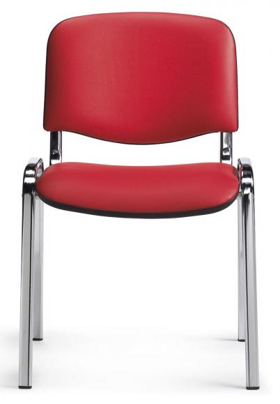 Bezoekersstoel ISO rood | verchroomd