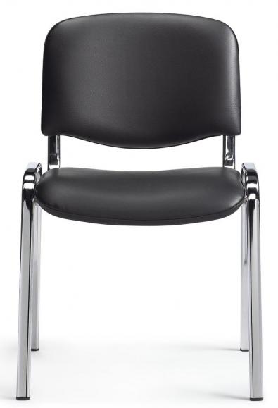 Bezoekersstoel ISO zwart | verchroomd