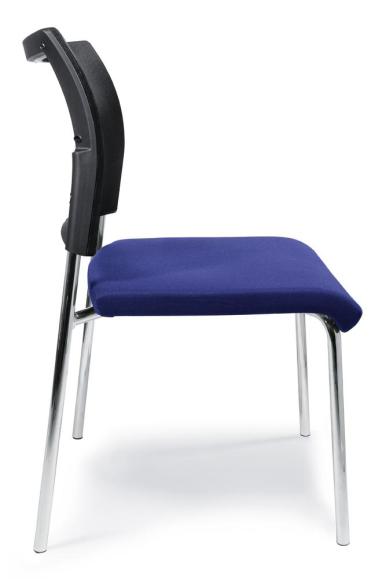 Bezoekersstoel LAS VEGAS met netrug blauw | stof met netweefsel