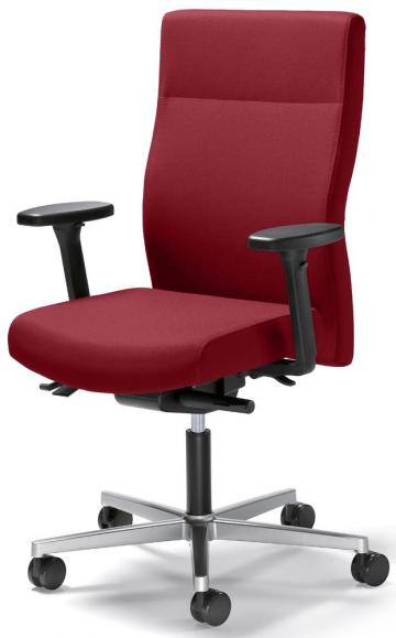 Bureaustoel winSIT zonder armleggers rood | met tegendrukaanpassing | zitdiepteverstelling | aluzilver | zonder hoofdsteun