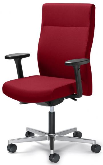 Bureaustoel winSIT zonder armleggers rood | met gewichtsautomatic | zitdiepteverstelling | aluzilver | zonder hoofdsteun