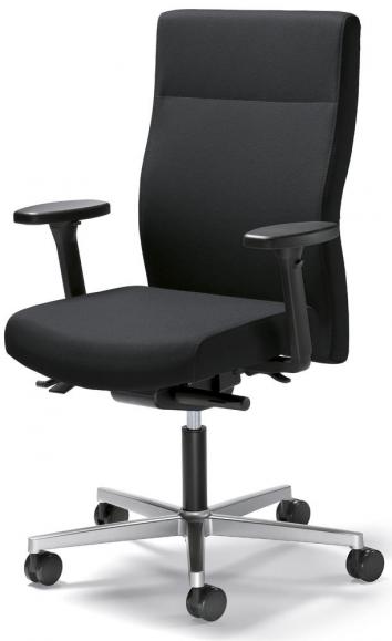 Bureaustoel winSIT zonder armleggers zwart | met tegendrukaanpassing | zitneigingautomatic, zitdiepteverstelling | aluzilver | zonder hoofdsteun