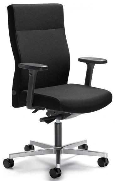 Bureaustoel winSIT zonder armleggers zwart | met gewichtsautomatic | zitdiepteverstelling | aluzilver | zonder hoofdsteun
