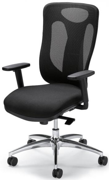 Bureaustoel Sitness 80 NET met armleggers zwart/zwart