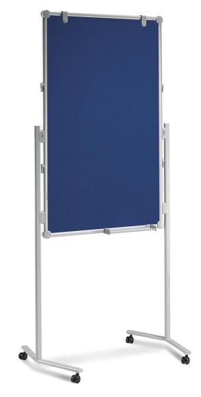 Presentatiebord PROFESSIONELL incl. set toebehoren enkelvoudig smal | textiel blauw/magneetbord wit