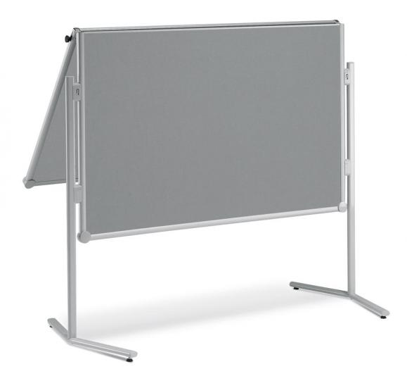 Presentatiebord PROFESSIONELL incl. set toebehoren klapbaar | textiel grijs - tweezijdig