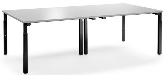 Conferentietafel-Systeem MODUL lichtgrijs | 3200 | 1600 | zwart RAL 9005