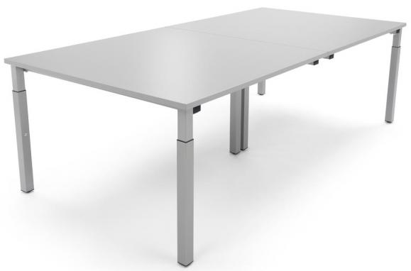 Conferentietafel-Systeem MODUL lichtgrijs | 3200 | 1600 | aluzilver RAL 9006