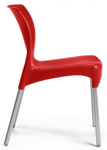 Kunststof stoel IBIZA - zonder armleggers rood | zonder armleggers