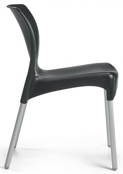 Kunststof stoel IBIZA - zonder armleggers zwart | zonder armleggers