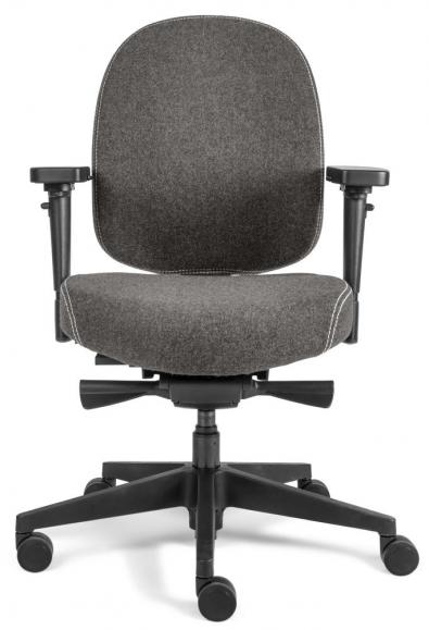 Bureaustoel SenseFIT DV met armleggers grijs | standaard rugleuning, polyamide voetkruis zwart | polyamide zwart | zonder hoofdsteun