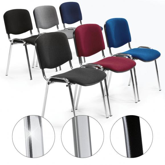 12 Bezoekersstoelen ISO in SET, 3 onderstelkleuren 
